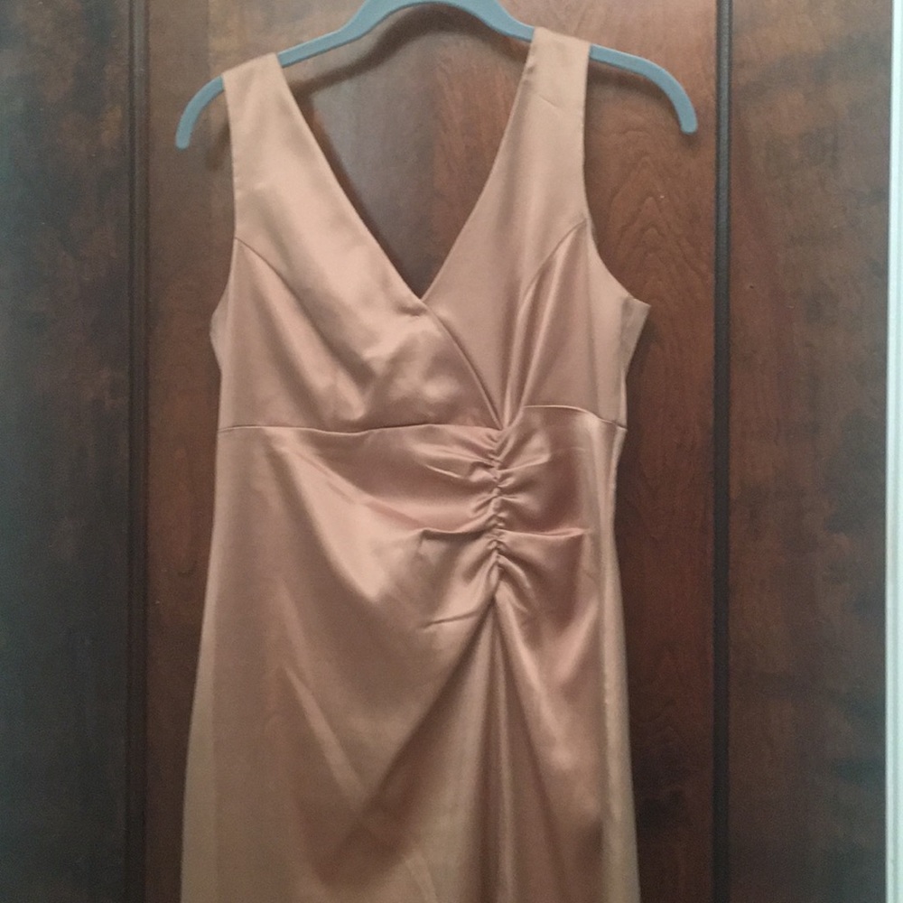 Gold satin look dress